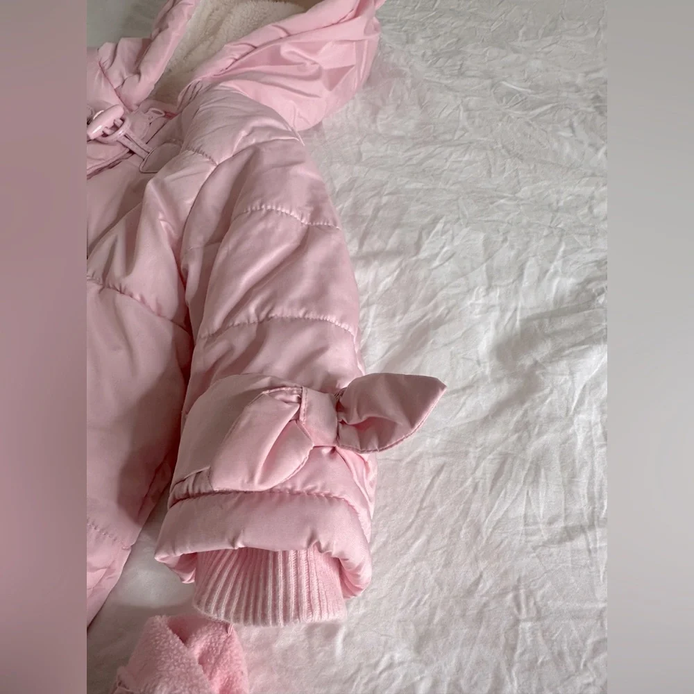 Children’s Place light pink warm snowsuit size 9-12 months